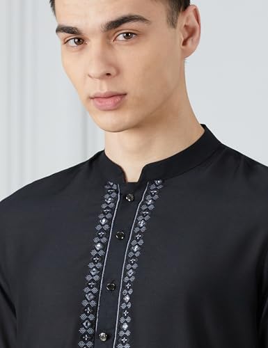Image of Amazon Brand - Symbol Men Festive Embellished Long Kurta (Regular Fit)
