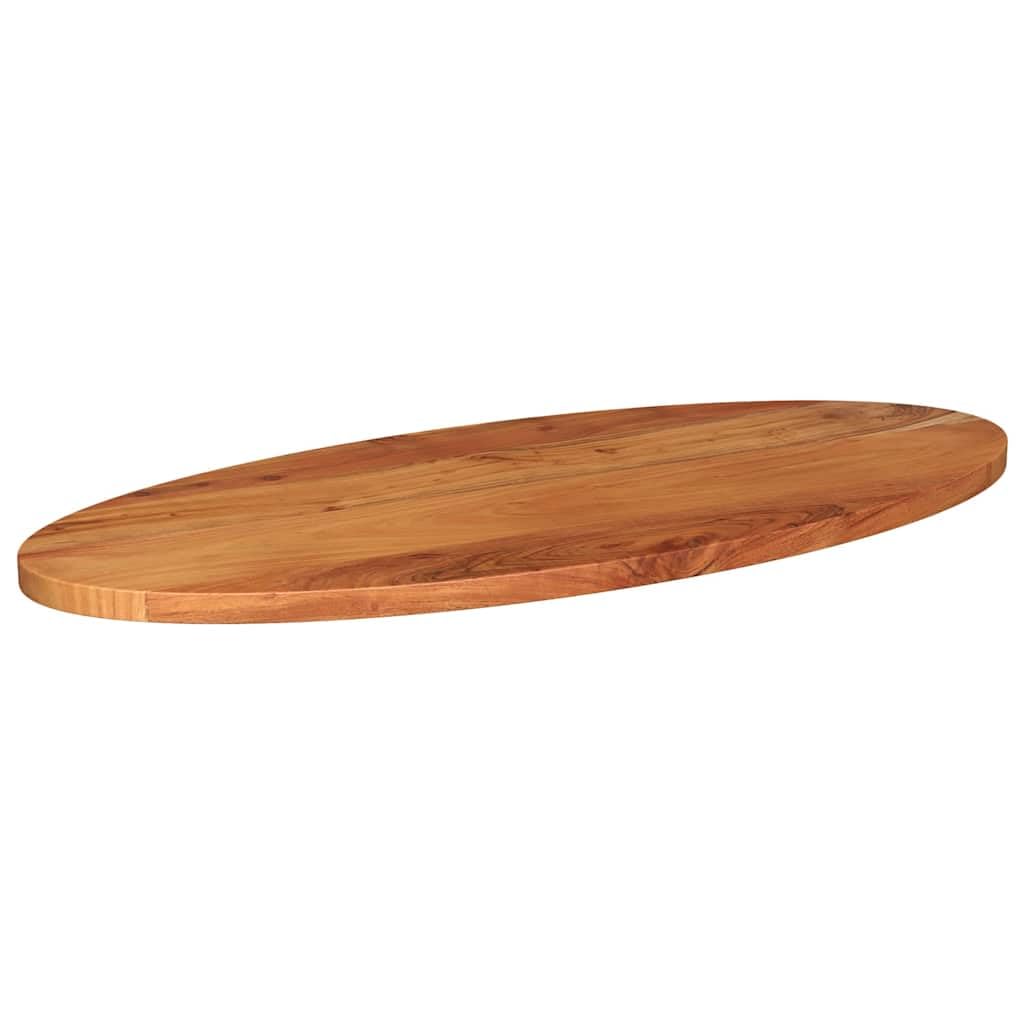 Stół owalny 120 x 50 x 2,5 cm, lite drewno akacjowe | Naturalne wykończenie, zamiennik stołu, łatwa do czyszczenia powierzchnia, rustykalny design