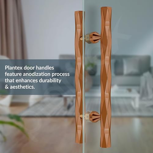 Image of Plantex Door Handle /200mm Main Door Handle for Wooden Door /Pull-Push Handle for Main Door /Door Accessories - Pack of 1 (611, PVD Rose Gold)