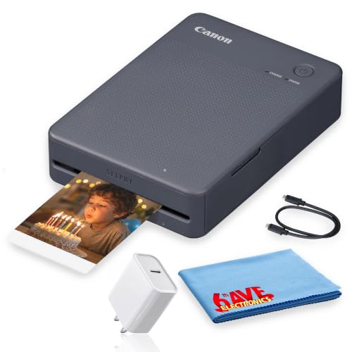 Canon SELPHY QX20 Compact Photo Printer Dark Gray (6752C001) (3pc Bundle)