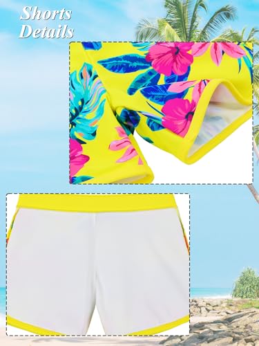 Image of BAOHULU Girls Rash Guard Swimsuit 2 Pieces Long Sleeve Bathing Suit UPF 50+ Quick Dry Beach Swimwear Size 3-14 Years