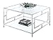 Convenience Concepts Town Square Chrome Square Coffee Table, Clear Glass / Chrome Frame