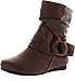 Link Girl's Mid-Calf Solid Color Flat Heel Slouch Boots
