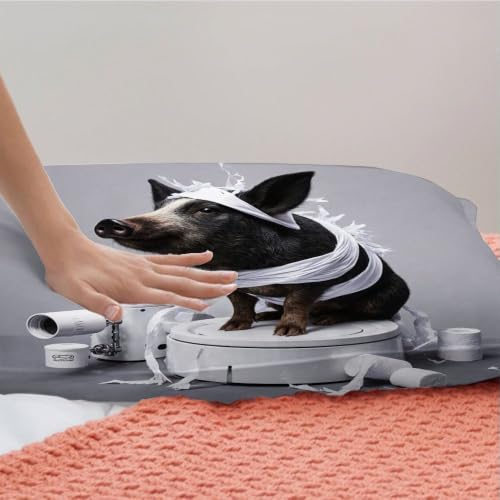 Linge de lit 220x240 cochon noir pour en finir avec la literie difficile à ranger - 7