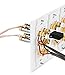 Fosmon HD8006 3-Gang 7.1 Surround Distribution Home Theater Gold Plated Copper Banana Binding Post Coupler Type Wall Plate for 7 Speakers, 1 RCA Jack for Subwoofer & 1 HDMI Port