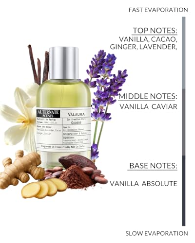 Image of Alternate Scents VALAURA 100ml Long Lasting Perfume For Women |Strong& long Lasting with 30% Oil Concentration|Elegant Floral Perfume for Women| Fragrance From France | Made In India|