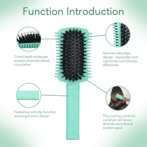 Curly Hair Brush Defining, Volume Curl Defining Brush for Effortlessly Detangling Shaping and Styling Women's Curls, Waves & Coils, Curly Hair Products, Reduce Frizz