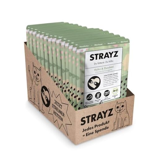 STRAYZ Bio Katzenfutter Nass – Huhn & Zucchini