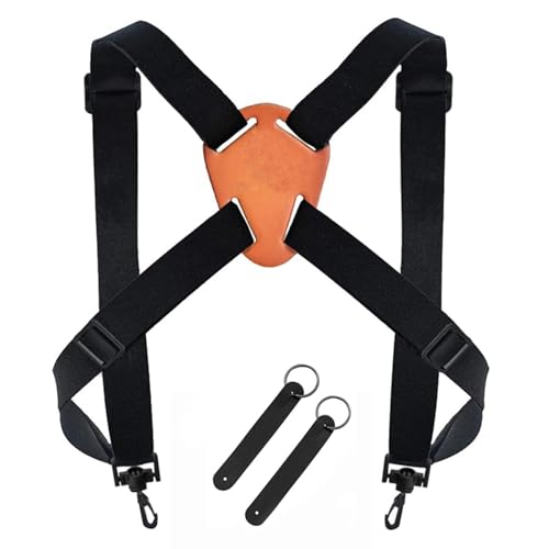 VRTYVEYBB Justerbar kikarrem för utomhusutrustning, jakt, avståndsmätare och kameror, tillverkad av kohud och elastiskt gummiband, med robust krokstängning.