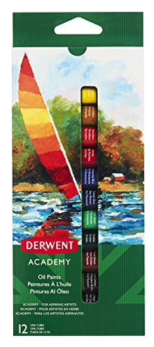 Derwent Academy Tintas Óleo, 12 ml, 12 cores (2302406)