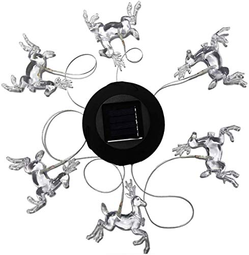 Tvoip Color Changing Led Solar Power Lamp Deer Wind Chimes Garden Decoration Yard Waterproof Led Light Lighting Hanging Decor (Deer) #TOP3