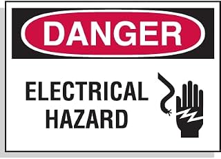 Danger Electrical Hazard Warning Sign (with symbol) Metal Sign 8 x 12 Inch Wall Decor for Indoor & Outdoor Use