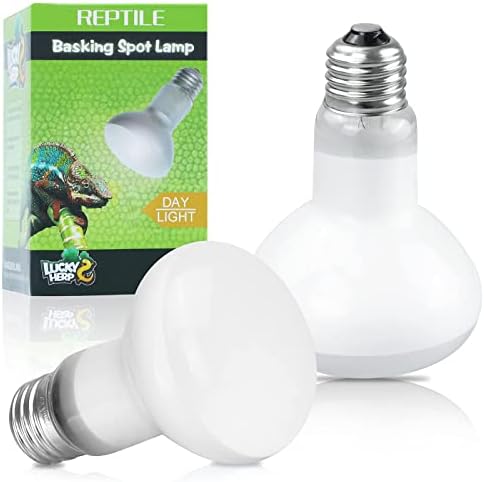 LUCKY HERP 2 Pack 100W UVA Reptile Heat Lamp Bulb, Amphibian Basking Spot Light Bulb, Reptile Daylight Bulb for Turtle, Bearded Dragon, Lizard Heating Use