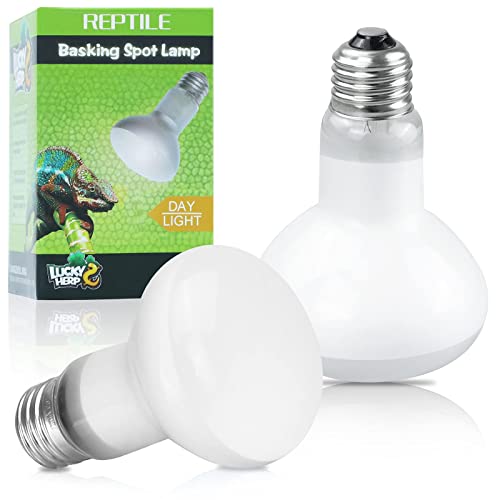 LUCKY HERP 2 Pack 100W UVA Reptile Heat Lamp Bulb, Amphibian Basking Spot Light Bulb, Reptile Daylight Bulb for Turtle, Bearded Dragon, Lizard Heating Use by LUCKY HERP - Used condition - CA$17.09