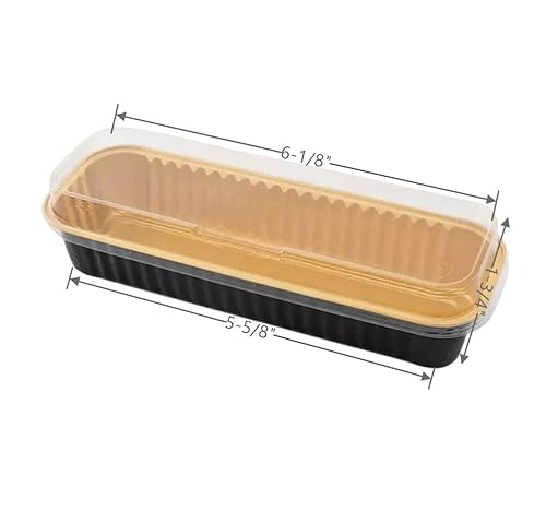50Pack Aluminum Foil Mini Loaf Pans With Lids, Rectangular Baking Cup Muffin Tins For Mini Cakes, Baking Cupcakes, Displaying Various Desserts (Black) #TOP4