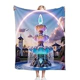 Dozrmey Kuscheldecke Flauschig 200x220 cm Landschaft, 3D Mikrofaser Flanell Schmusedecke Wohndecke Couchdecke Tagesdecke für Wohnzimmer, Schlafzimmer, Camping, Picknick D397