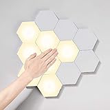 Hexagon LED Wall Lights, Touch Control Gaming Lights, DIY Creative Geometry Led Lights Panel with AC...