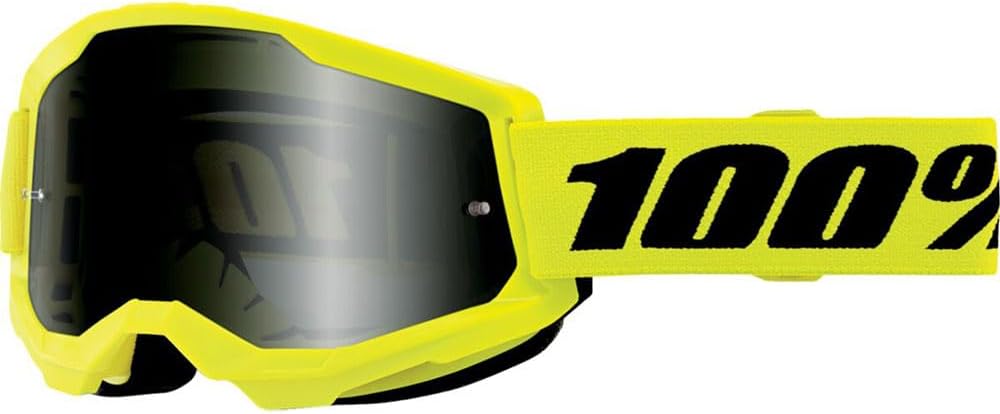 100% Strata 2 MX Offroad Goggles Sand Yellow w/Smoke Lens