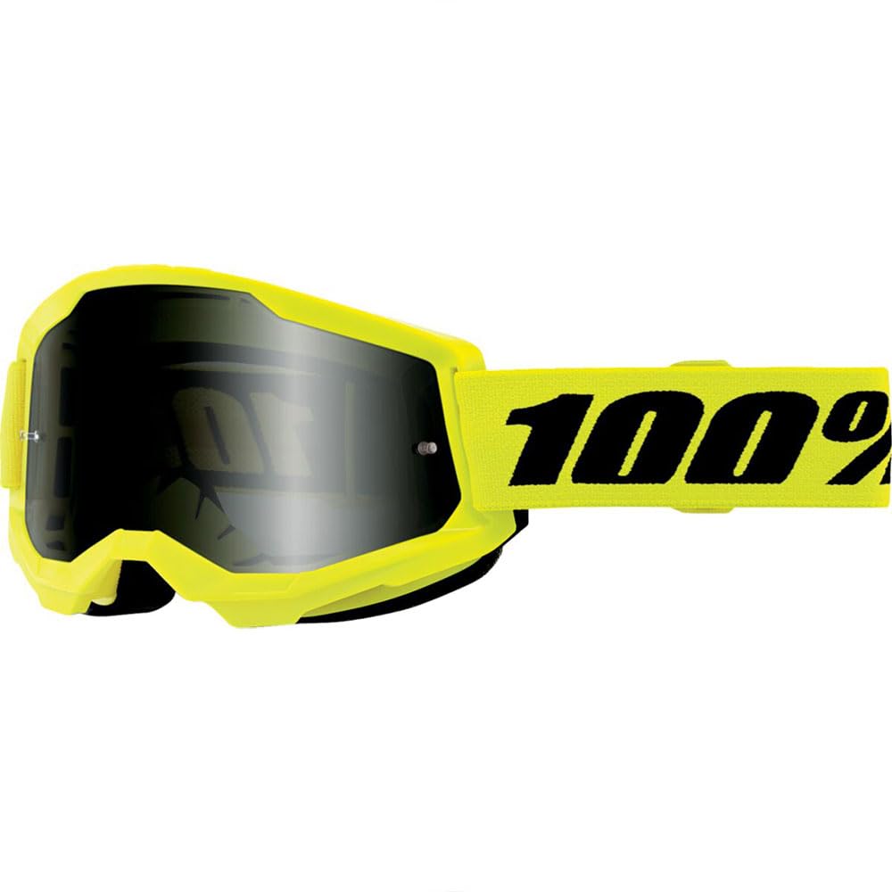 100% Strata 2 MX Offroad Schutzbrille, Sandgelb, mit Rauchglas