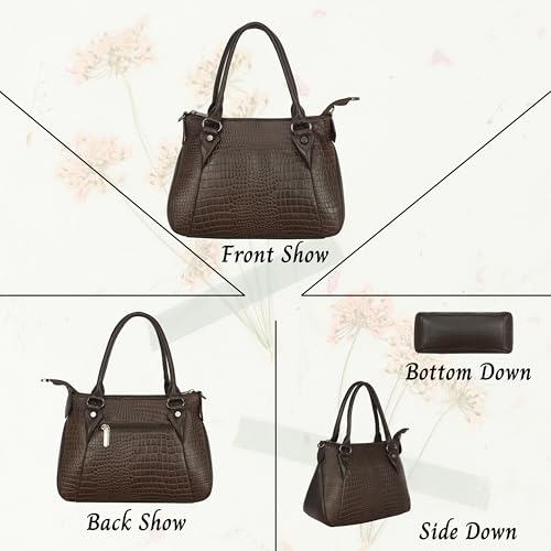 Image of DORPER MONEY Hill Full-Grain Durable Leather Top-Handle satchel Tote Handbags & Shoulder Sling Bags For Women Office Branded Stylish Latest