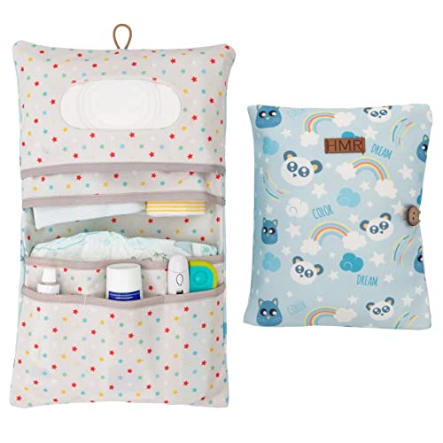 Image of HAMUR Baby Diaper Bag Organizer – Travel-Friendly, Compact & Foldable | Stroller Pouch for Newborn Essentials – Must-Have for Boys & Girls (Dream)