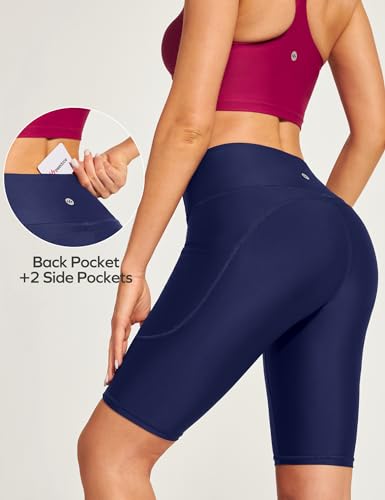 Ewedoos Women's Swim Shorts Tummy Control UPF50+ High Waisted Swim Bottoms Long Swim Board Shorts for Women with Pockets3
