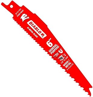 Diablo Bi-Metal Reciprocating Saw Blade for General Purpose Cuts - 6" Length, Variable Tooth, Tooth, 8/14 TPI, 5-Pack - DS0614BGP5