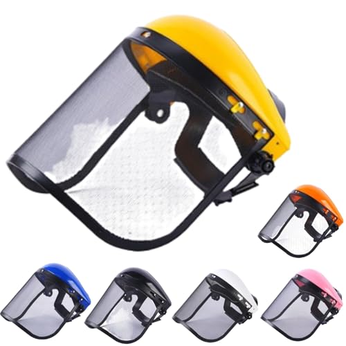 Visiere debroussailleuse, Casque debroussailleuse, Casque de sécurité avec visière intégrale en Maille pour débroussaillage et abattage - Protection...