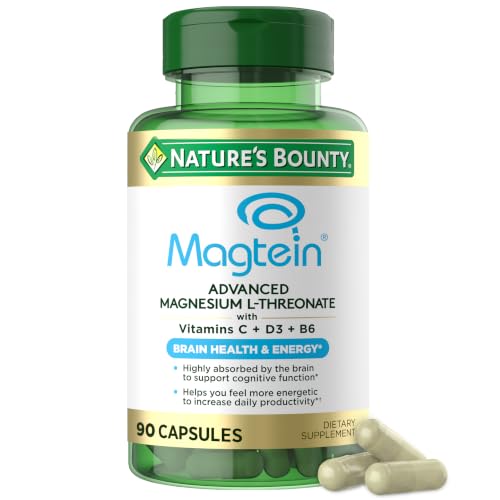 Nature's Bounty Magnesium L-Threonate 2000mg Magtein Capsules, 90 Count - image 1