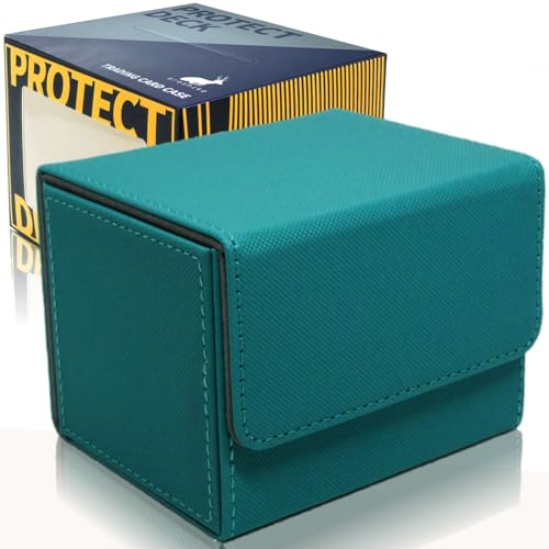 アレシカ(areshika) プロテクトデッキ トレカケース レザー マグネット デッキケース (ターコイズブルー)（Amazon）