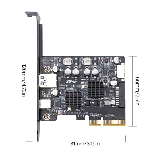 Adaptador de transferencia de datos de 10 Gbps USB 3.2 PCIE 4X para conectar discos externos 6