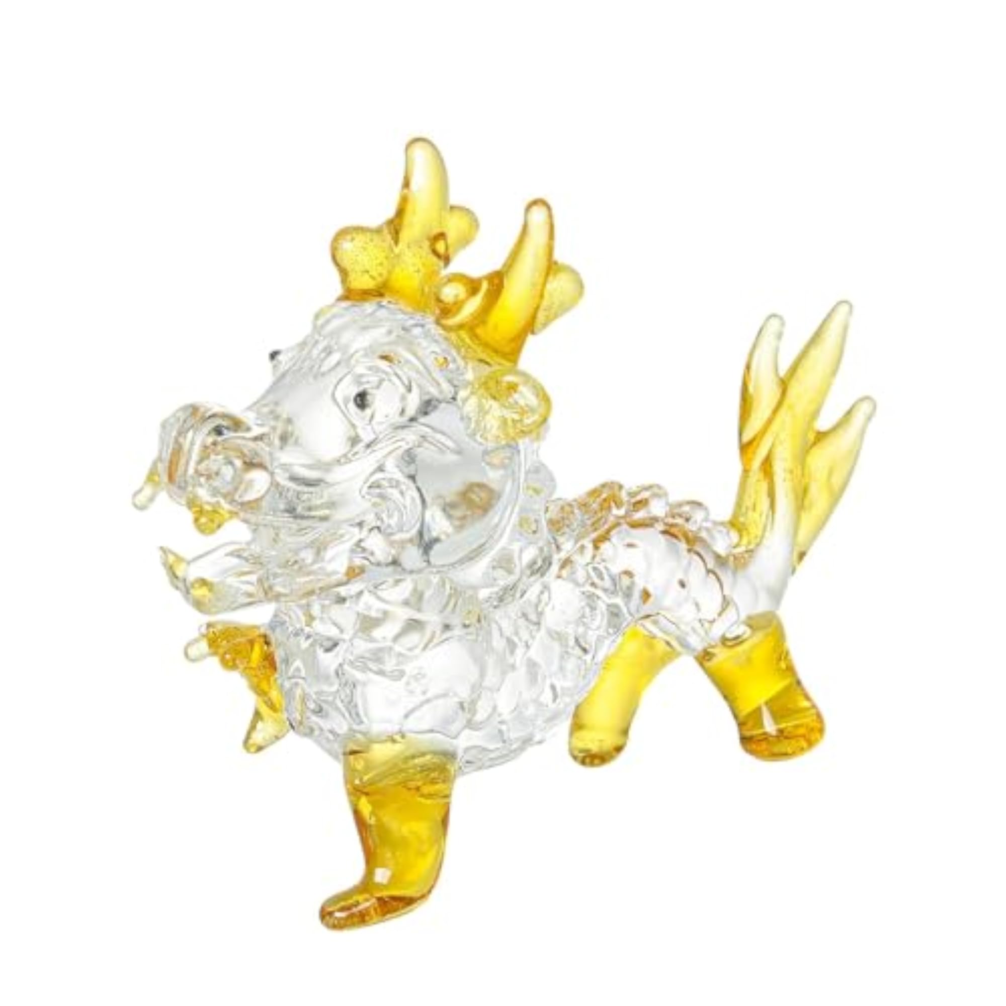 Glass Dragon Figurine Decorative Sculpture for Home Decor