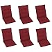 vidaXL 6X Cojines para Sillas de Jardín Asiento Tumbona Patio Terraza Balcón Exterior Acolchado Respaldo Alto Decoración Vino Rojo 100x50x7 cm