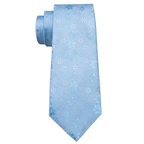 Image of Barry.Wang Men Tie Set Floral Paisley Silk Necktie Pocket Square Cufflinks Formal Wedding Party Business