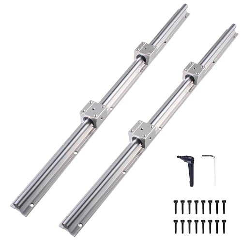 Image of TIOMIOSEA SBR20-1000mm Linear Rail Guide Kit with 4 SBR20UU Bearing Blocks, Linear Motion Guide Rails Set, Aluminium Rail Support System for CNC Router, Industrial Equipment and DIY Machinery