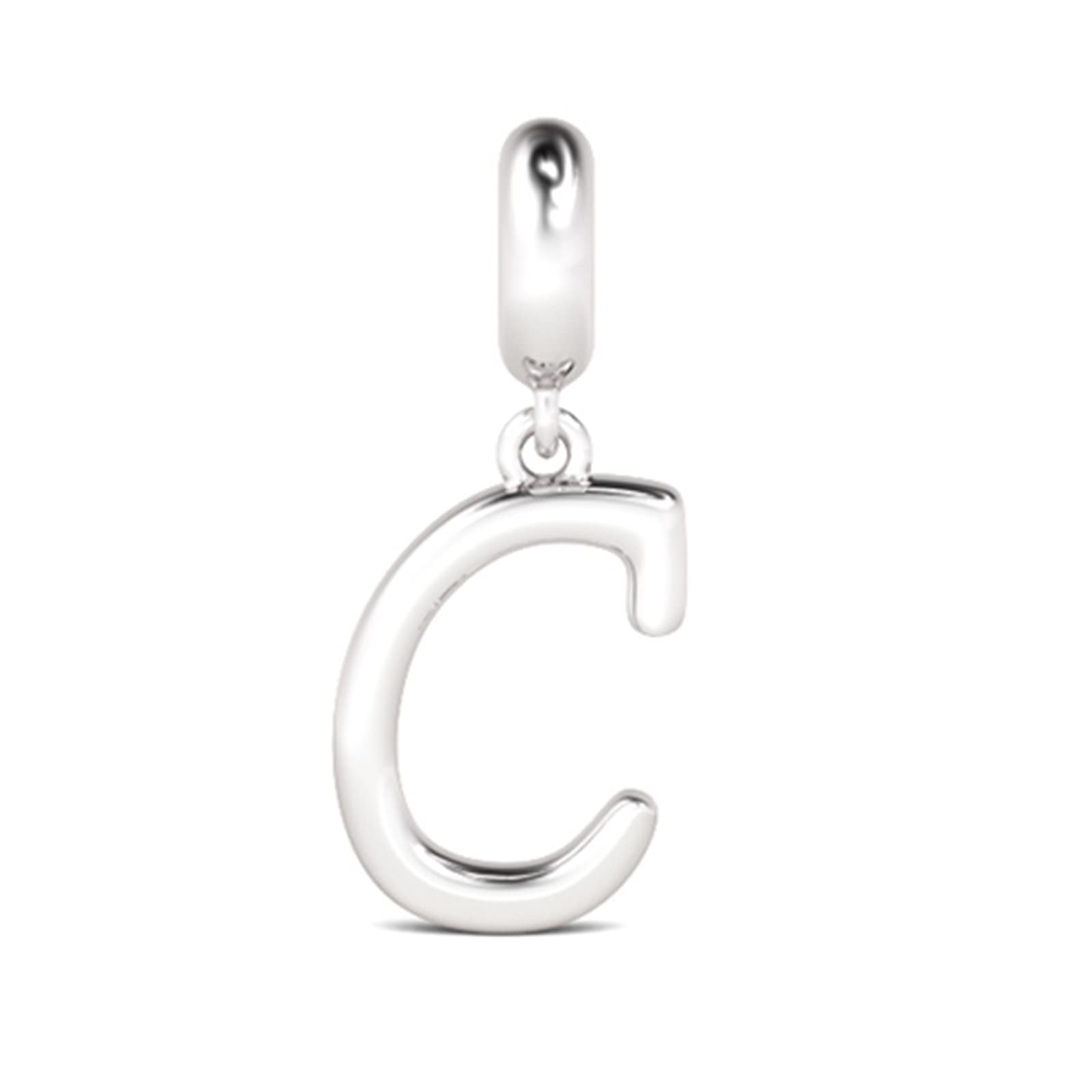 GNOCELetter Pendant Charm 925 Sterling Silver Dangling Charm Fit for Bracelet or Necklace Charm for Women Men