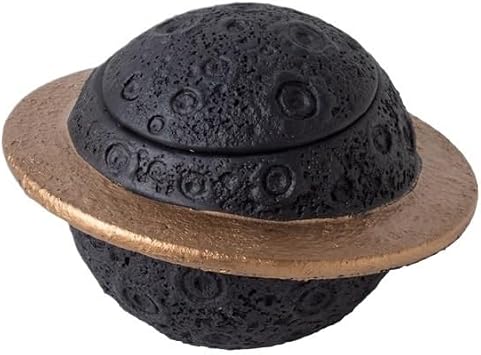 Planet Pet Urn Keepsake for Dog Cat Ashes Small Resin Decorative Cremation Urn with Lid, Mini Ashes Holder Memorial Jar for Pet Loss, Sympathy Gift for Home DisplayBlack