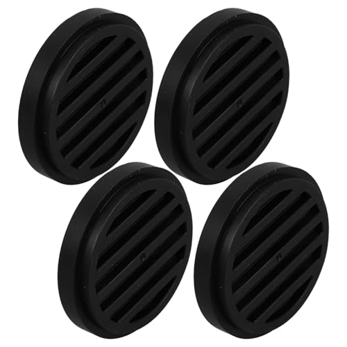 LIFKOME Lot de 4 Coupelles Rondes en Caoutchouc Noir Antidérapantes de 5,5 Cm pour roulettes de Meubles, Patins de Protection pour Sols Durs, Compatibles Fauteuils, Chaises et