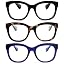 3 Pack - Black / Brown Tortoiseshell / Indigo Blue