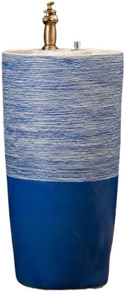 Pedestal Sinks Floor Standing Basin Household Bathroom Wash Ceramic Outdoor Pool Sink (A)
