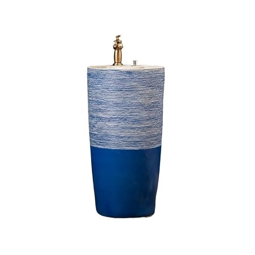Pedestal Sink Floor Standing Pedestal Basin Household Bathroom Wash Basin Ceramic Wash Basin Outdoor Pool Bathroom Sinks