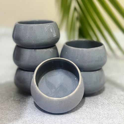 Image of Lupaava Serving Dip Sauce Chutney Mini Ceramic Bowls Pack of 6 | Ceramic Handcrafted Shine, Microwave Bowl Sets, Kitchen Accessories 35 ml