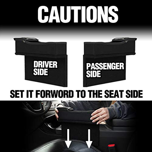 KMMOTORS Coin Side Pocket Black Console Side Organizer Crevice Filler Console Side Organizer Multi-Functional Storage (Black. Passenger)