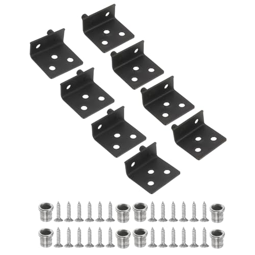 Image of sourcing map 4Set Pivot Hinge, 35 x 32 mm Heavy Duty Stainless Steel Concealed Shaft Door Hinges with Bushing Kit for Furniture Cabinets Wood Doors, Black