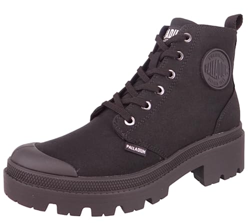 PALLADIUM-EU Femme Pallabase Twill Boots, Noir, 42 EU