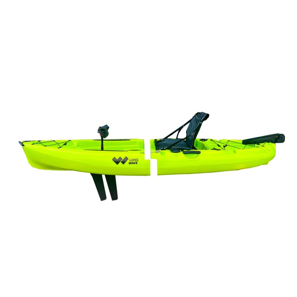 Samoa Kayak de pêche démontable avec sonde, siège réglable, kit complet avec gilet et pagaie Vert fluo