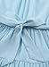 blibean Girl Short Sleeve Dress Tween Kid Summer Boho Ruffle Dresses Preteen Tiered Swing Outfit Solid Flowy Formal Party Fancy Clothes Size 10-11 Years X-Large Light Blue