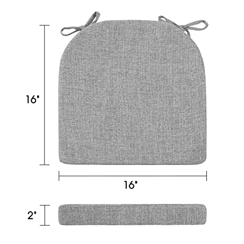 Basic Beyond Chair Cushions For Dining Chairs 4 Pack, Memory Foam Chair Cushion With Ties And Non Slip Backing, 16 X 16 Inches Chair Pads For Dining Chairs(Light Grey) #TOP2