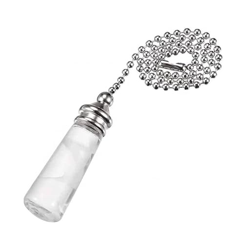 Celling Fan Pull Chain,12 Inch Clear Glass Light Pendant Brushed Nickel Beaded Pull Chain For Ceiling Fans And Lights (Crystal Glass Cylindrical) #TOP1