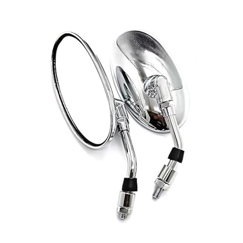 Espejo retrovisor lateral universal de moto cromado antivibración para manillar estándar